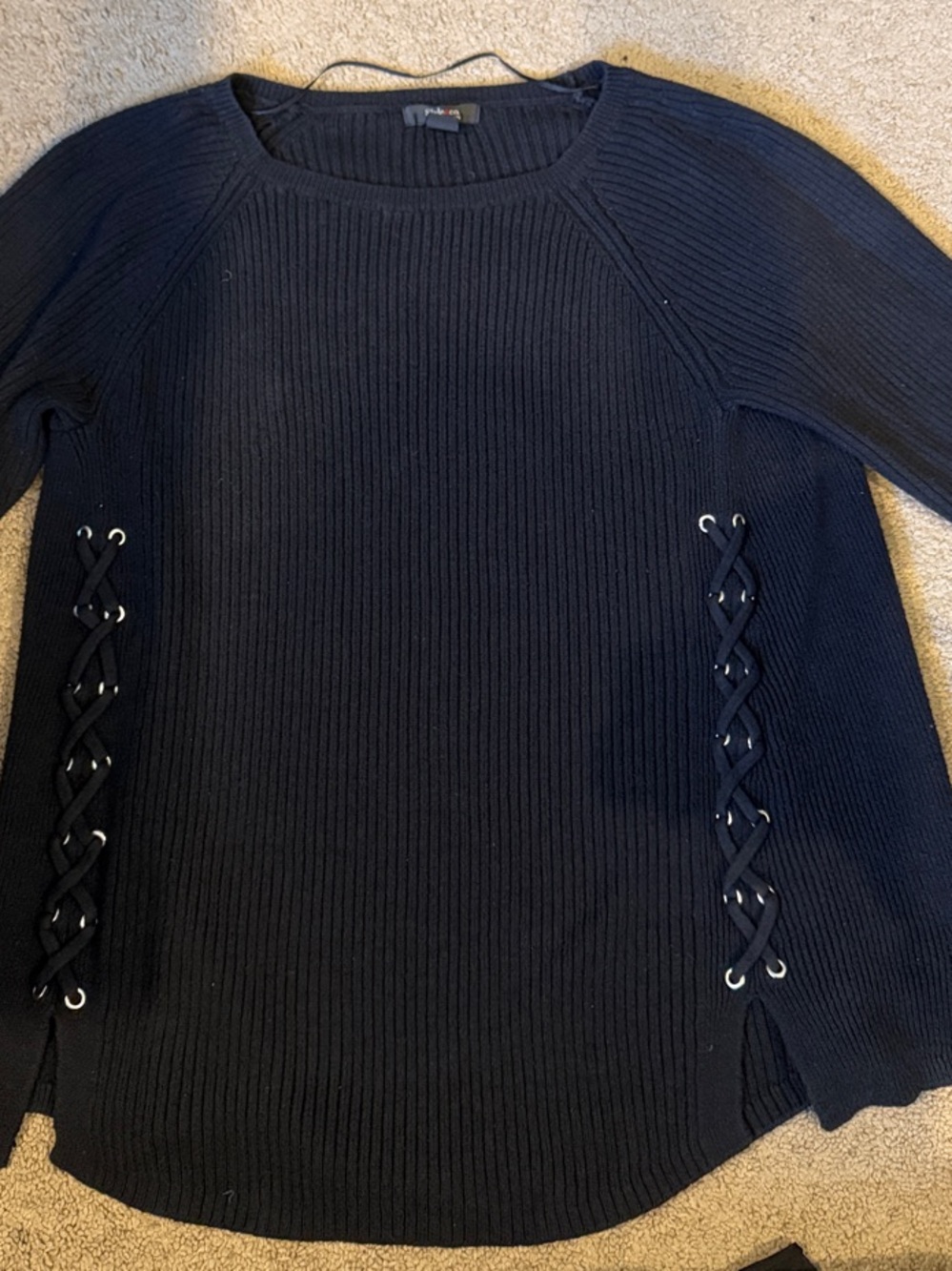 Women's Black Lace-Up Side Sweater Style and Co 2x